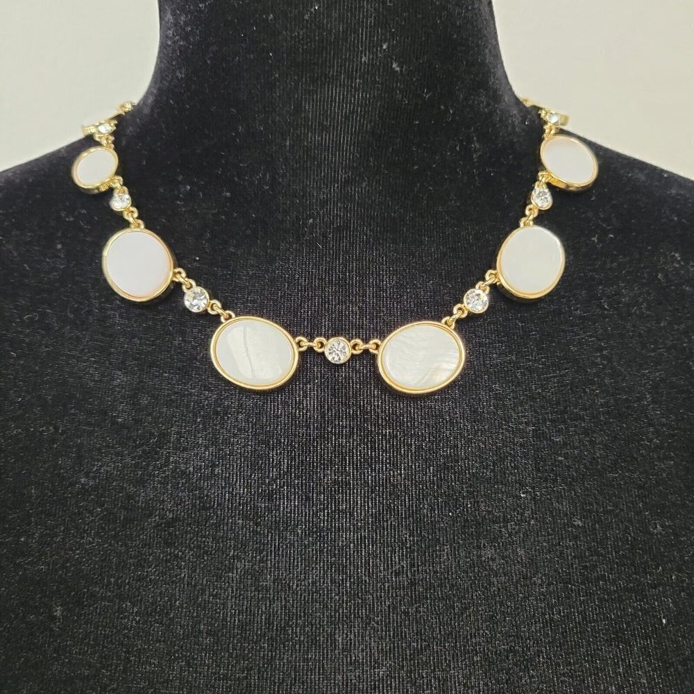 WOMEN'S Charter Club Gold-Tone Crystal Shell Necklace. 18"*****FLAWED ****